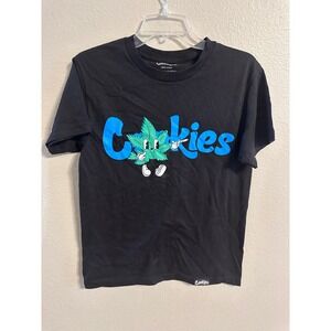 Cookies Graphic T-Shirt Crew Neck Short Sleeve Casual‎ Black Size S